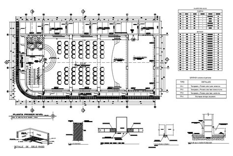 Conference Hall Layout Plan And Elevations Cad Template Dwg Cad ...