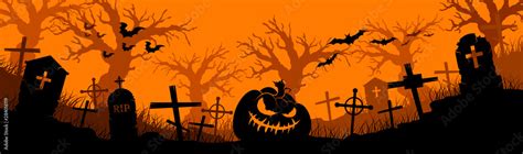 Happy Halloween banner. Halloween pumpkins and bats. Vector ...