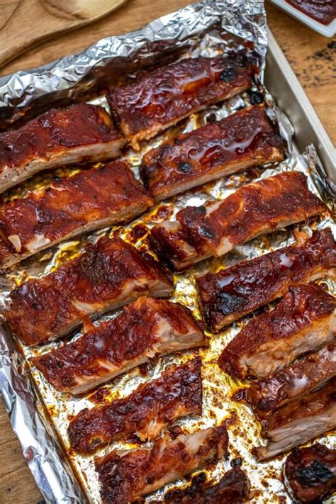 Tender Oven Baked BBQ Ribs That Fall Off the Bone | Recipe | Oven pork ...