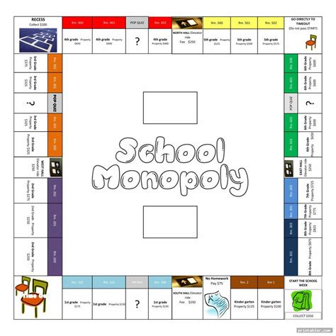 Printable Monopoly Board Game - Gridgit.com