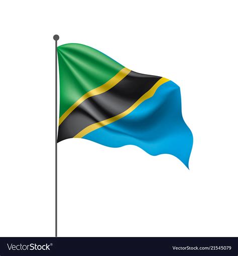 Tanzania flag on a white Royalty Free Vector Image