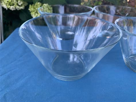 Vintage Clear Glass Large Salad Bowls By K Hagberg M Hagberg | Etsy