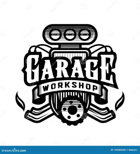 Garage, Workshop, Car Logo, Emblem. Vector Illustration. Stock Vector ...