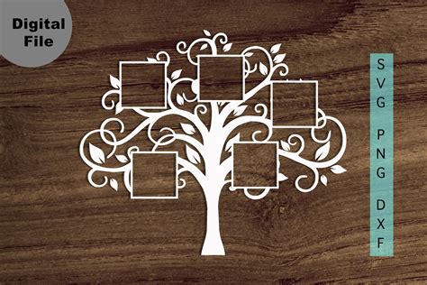 Árbol genealógico 5 miembros Svg Árbol genealógico cuadrado - Etsy España