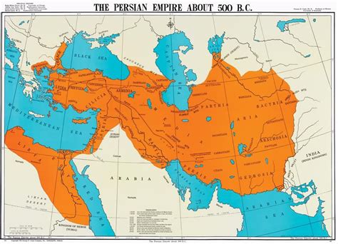 Map of the First Persian Empire (Achaemenid Empire) around 500 B.C ...