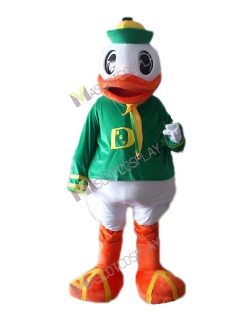 Oregon Duck College Mascot Costume with Green Suit