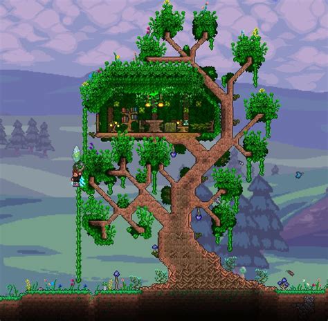 Terraria Treehouse | Tree house, Terrarium, Terraria house design