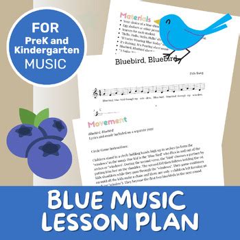 Music Lesson Plan | Blue Color | Movement and Musical Activities