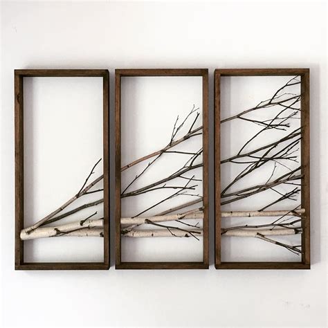 White Birch Forest Wall Art horizontal, Birch Branch Decor, Birch Log ...