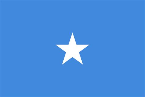 Flag of Somalia. It uses the UN's blue color in honor of the UN helping ...