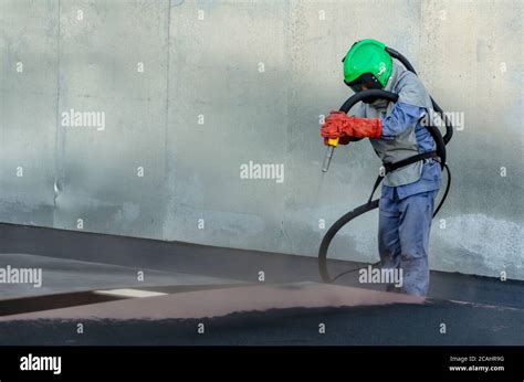 Industrial working sandblasting metal sheet Stock Photo - Alamy