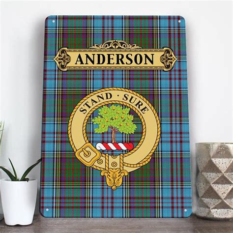 Scottish Clan ANDERSON family name badge tartan aluminium A4 Aluminium ...