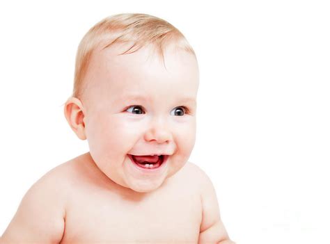 Cute happy baby laughing on white Photograph by Michal Bednarek - Fine ...