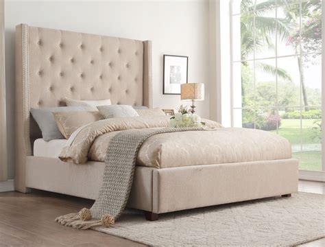 Fairborn Beige Full Upholstered Platform Bed - 1StopBedrooms.