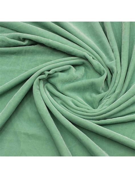 Light Pastel Sea Green Micro Velvet Fabric | Saroj Fabrics