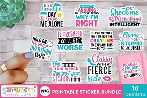 Sarcastic Funny sayings sticker bundle