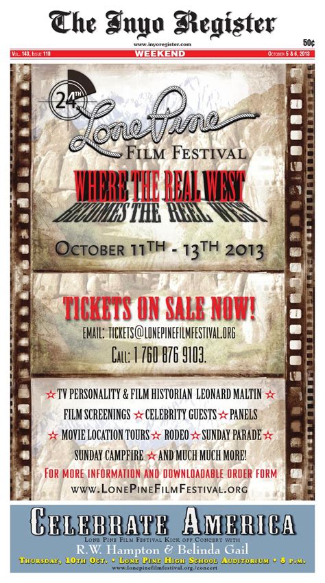 Lone Pine Film Festival 2013 Advertising Wrap - Inyo Register by Robert ...