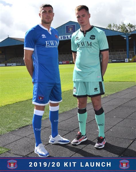 Carlisle United 2019/2020 Home (Blue) And Away (Mint Green) Kits.