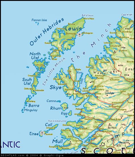 Map of Outer Hebrides, Western Isles Map, Scotland, UK Map, UK Atlas