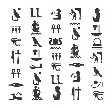 Premium Vector | Black egyptians hieroglyphs hieroglyph of ancient ...