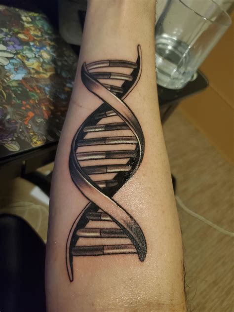 The first step in my family sleeve! Double Helix DNA Strand done by ...