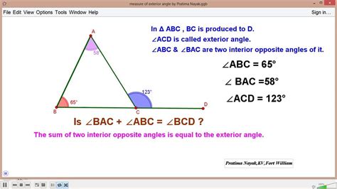 sum of interior angles is interior angle | Exterior angles, Angles ...