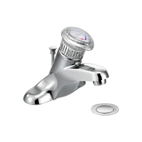 Moen 64625 Chrome Single Handle Centerset Bathroom Faucet with from the ...