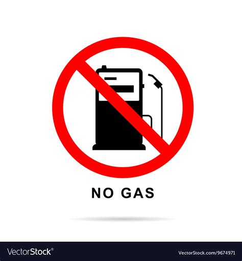 No gas sign with gasoline pump Royalty Free Vector Image