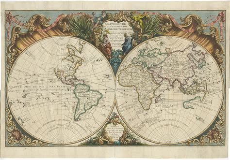 Antique World Map by Vaugondy (1743)