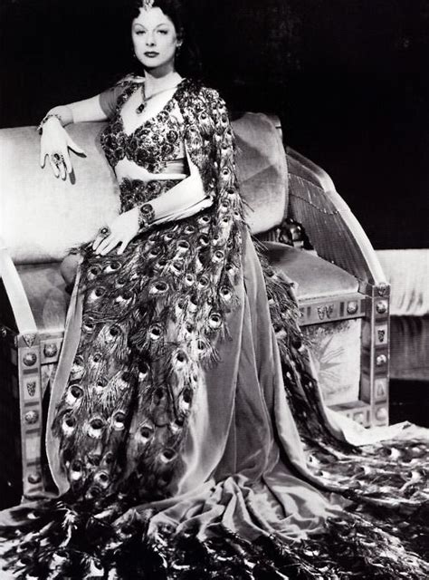 Hedy Lamarr poses in the magnificent peacock feather costume from ...