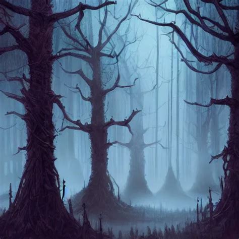 An evil forest, gothic, dark fantasy, dark atmosphere, | Stable Diffusion