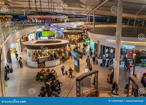 Dublin, Ireland, March 2019 Dublin Airport Terminal 2, People are ...