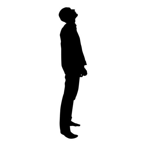 Man looks up silhouette icon black color | Person silhouette, Man ...