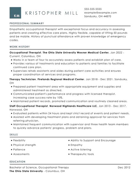 Occupational Therapy Resume Examples & Template (2024)