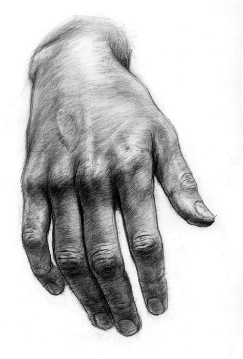 The artist's left hand, in fact only his left one because when observed ...