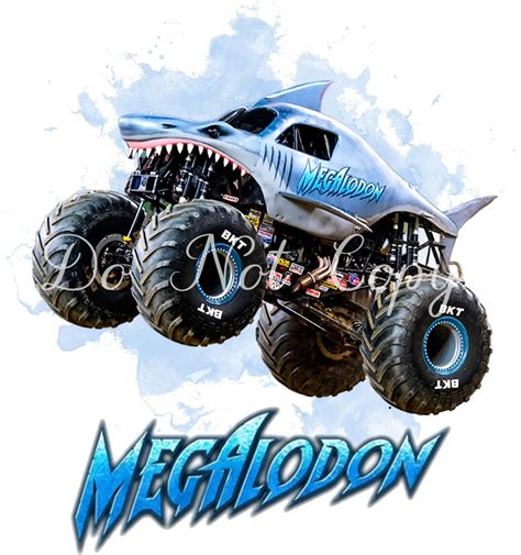 Megalodon Monster Truck Digital PNG Mega Shark Watercolour - Etsy Canada