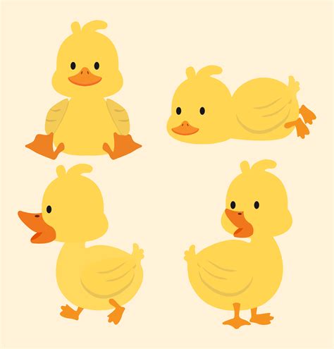 Cute yellow ducks cartoon set 618218 Vector Art at Vecteezy