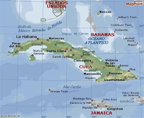 Mapa satelital de cuba