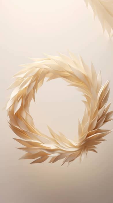 On a cream backdrop, a simple Christmas wreath sits centered as the ...