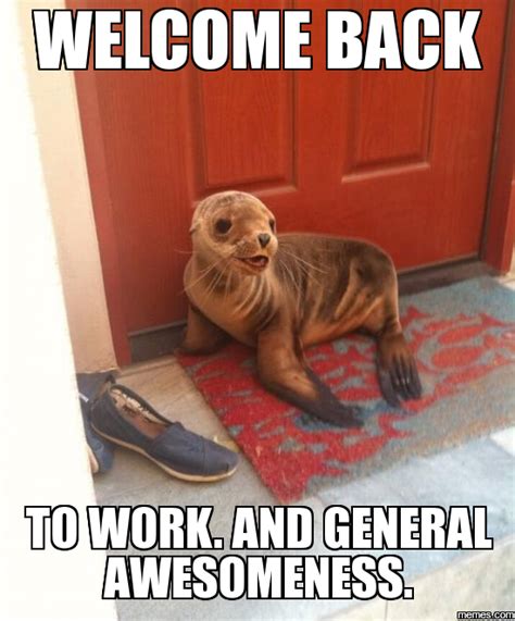 Welcome back to work... | memes.com