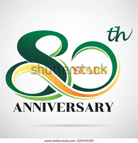 80 Years Anniversary Celebration Logo Design: เวกเตอร์สต็อก (ปลอดค่า ...