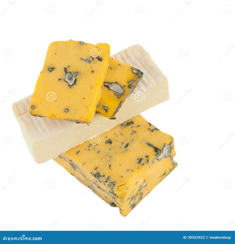 Various Types of Cheese with Noble Rot Isolated on White Stock Photo ...