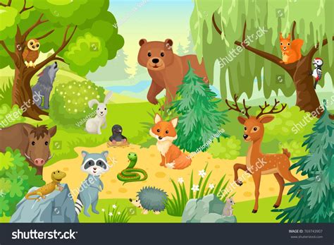 Forest animals cartoon images wallpaper | Zoo Animals