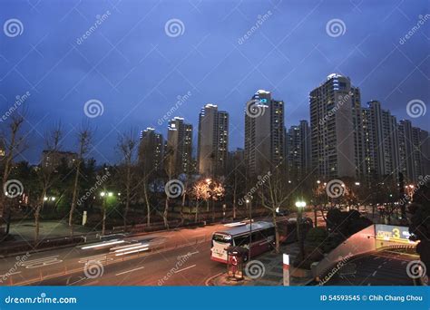 Korean street at night editorial image. Image of dusk - 54593545