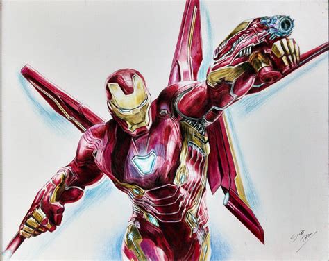 Finished My first Iron man Drawing with color pencils . I really ...