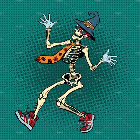 Funny Halloween skeleton | People Illustrations ~ Creative Market