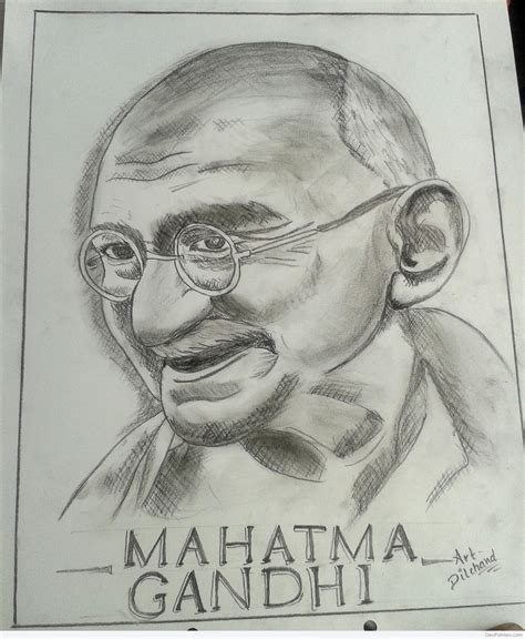 Mahatma Gandhi Pencil Sketch, Drawing, Realistic Art | iletisim.akdeniz ...