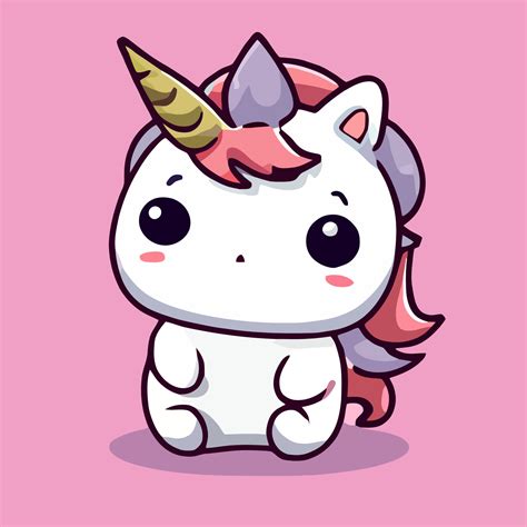 Cute Unicorn illustration Unicorn kawaii chibi vector drawing style ...