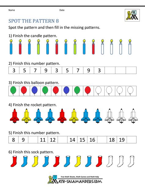 Math Number Patterns Worksheets Grade Numbersworksheetcom Math 16616 ...