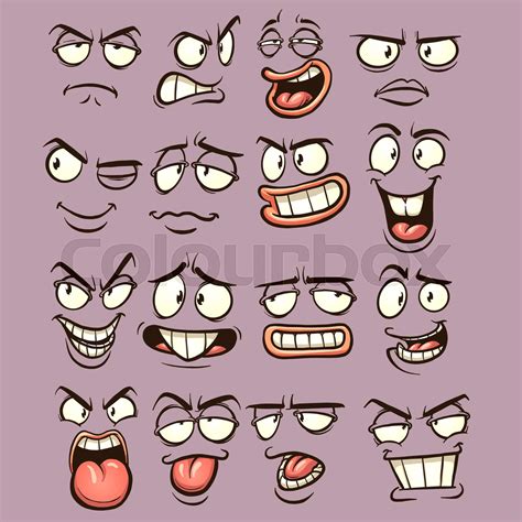 Funny cartoon faces | Stock vector | Colourbox